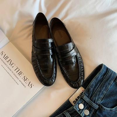 Обувь для женщин Женская обувь Балетки Кожа Универсальный Британский стиль Плоская подошва Роскошные Дизайнерские Лоферы Женские