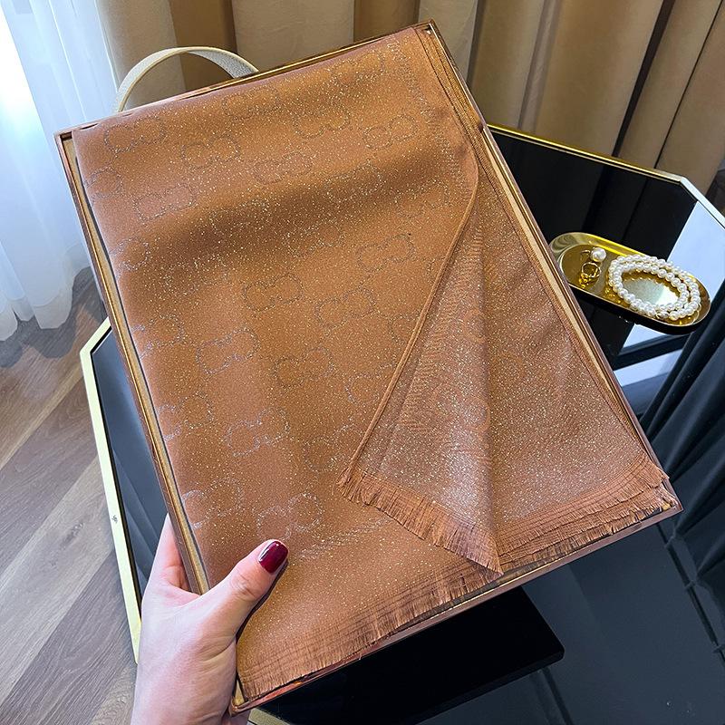 Summer Seaside Vacation Women's Scarf Shawl Decoration Fashionable Letters Cotton Sunscreen Women