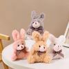 1 шт. Мини-галстук-бабочка кролик плюшевый брелок милый кролик кукла сумка шарм мультяшный кулон брелки подарок для девочек украшение своими руками