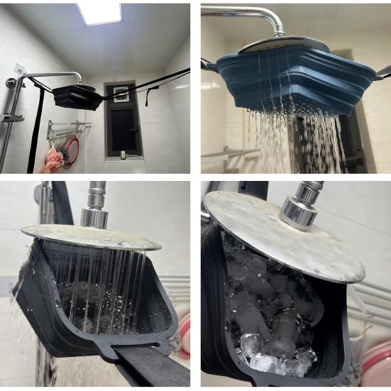 Летняя ледяная ванна Силиконовая ванна с регулируемым ремнем Складная быстроохлаждающаяся насадка под душем Фильтр для душа с холодным замачиванием Ведро с фильтром для ледяного душа Хитрое приспособление