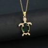 Light Luxury Crystal Zirconia Sea Turtle Necklace Fashion Animal Pendant Choker Daily Jewelry Party Gifts For Women Girls