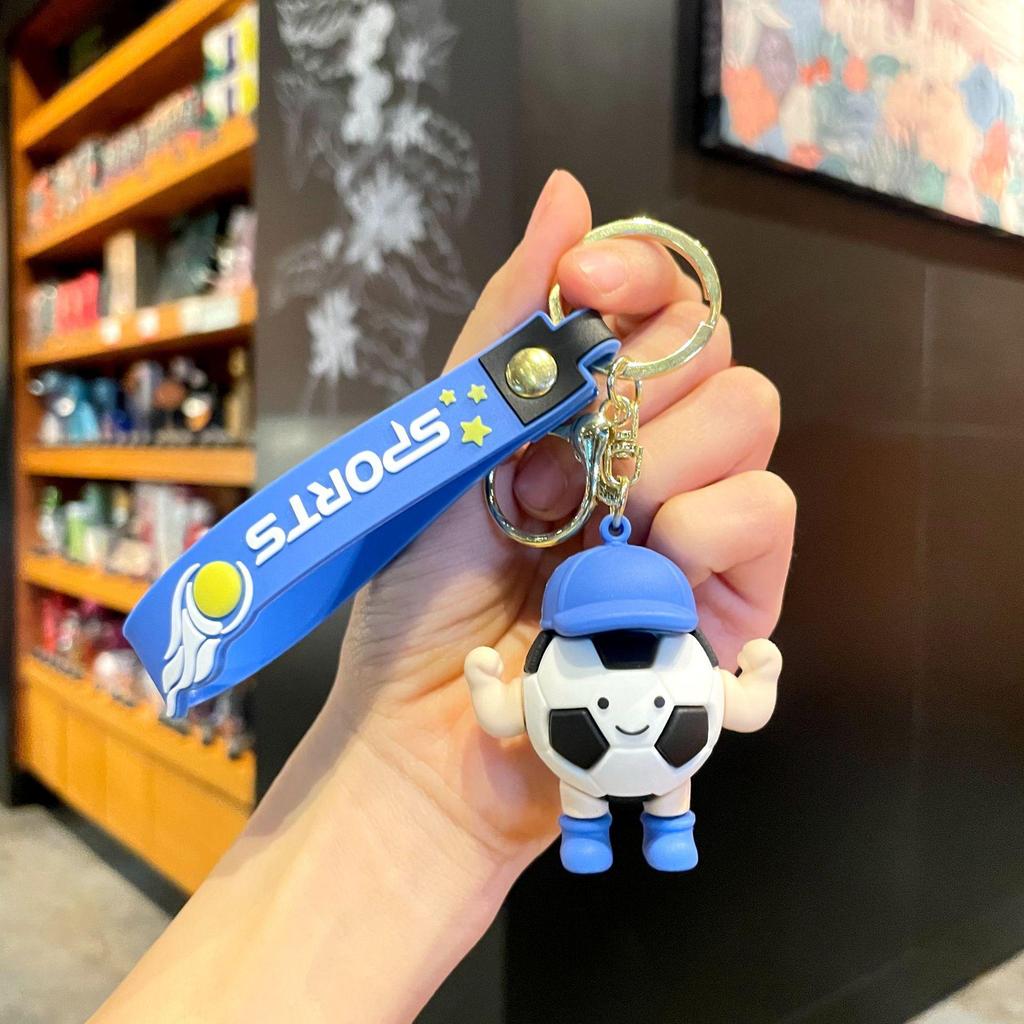 3D Спортивный кулон-брелок - Креативный мультяшный футбольный и баскетбольный аксессуар для ключей для автомобиля или школьного рюкзака