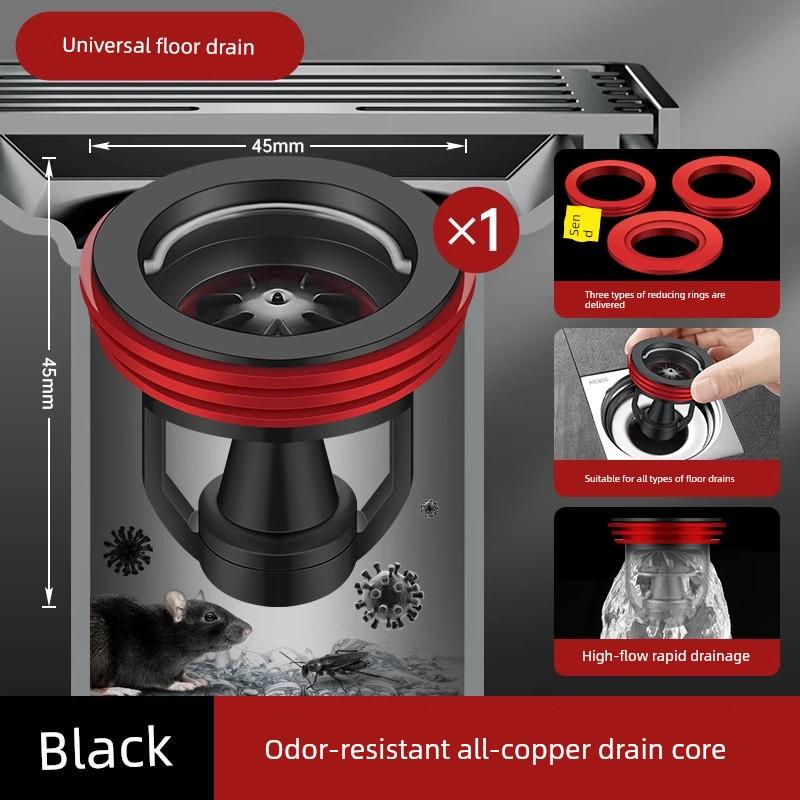 German Atnpqz Floor Drain Deodorizer, Universal for Bathrooms, All-Copper Anti-Odor Device, Anti-Odor Inner Core, Anti-Backflow Valve