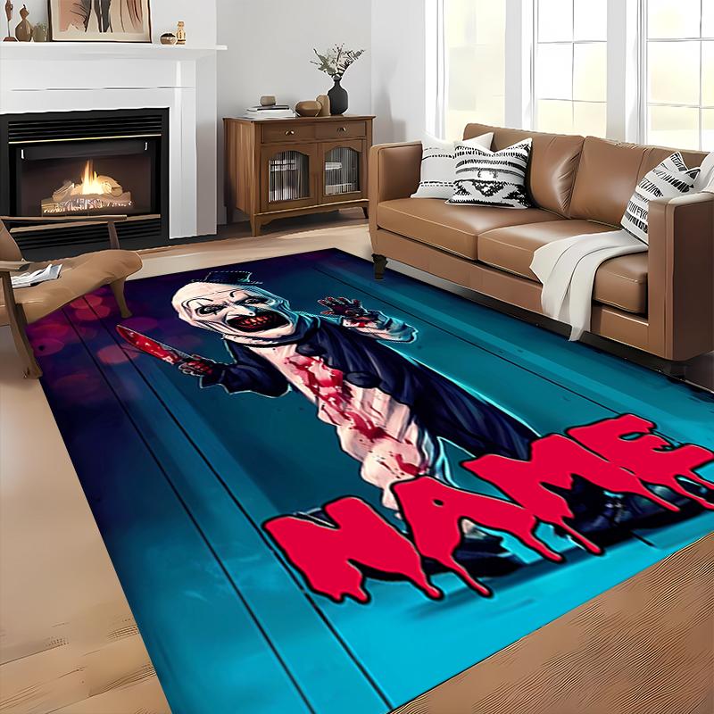 Custom personalization Terrifier Area Rug - Perfect For Kitchen, Bathroom,Laundry Room Decor Large Size Available,Gift All Seasons