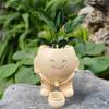 Smiling Face Planter Pot Resin Cartoon Head Flowerpot Indoor Outdoor Cactus Succulent Plants Container Home Balcony Garden Decoration