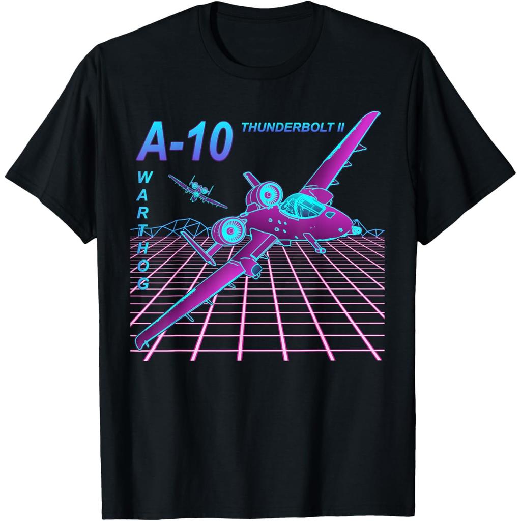 A-10 Warthog Thunderbolt II Retro Vaporwave Graphic Tee Shirt for Men