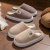 Casual Plush Side Standard Cotton Shoes Winter Home Warm Cotton Slippers Couple Hair Drag Velvet Home