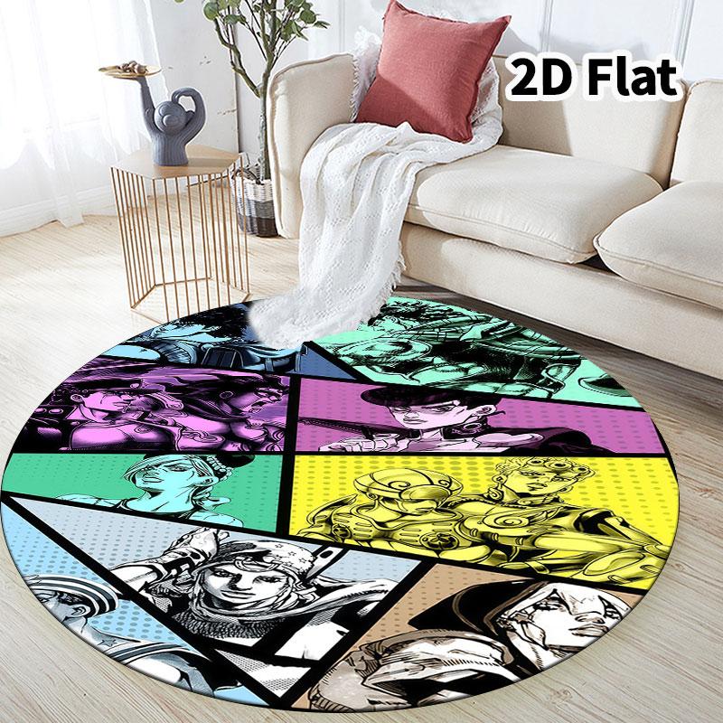 Ковер круглый ковер JoJo's Bizarre Adventure для гостиной, спальни, дивана, игровой комнаты, нескользящий коврик для пола