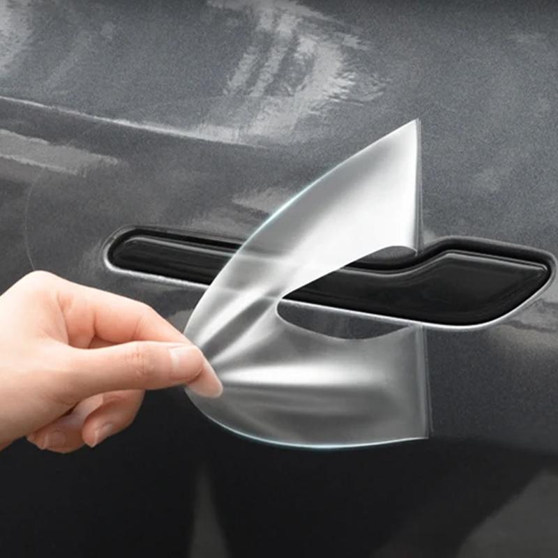 Для Tesla Model 3 Model Y 2017-2025 Защитная пленка для дверной ручки от царапин - перевернутая защитная пленка для дверной ручки TPU Автомобильная одежда