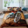 Комплект постельного белья Dirt Bike Motocross Racing для детей и подростков в экстремальном спортивном стиле из полиэстера Постельное белье Double Queen King