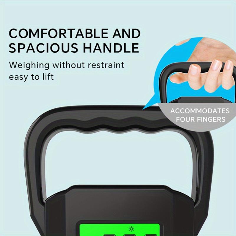 1 шт. Прочные цифровые подвесные весы с большим ЖК-дисплеем с подсветкой - грузоподъемность 132 фунта/60 кг, идеально подходят для рыбалки, багажа и почтовых отправлений, работают от батареек