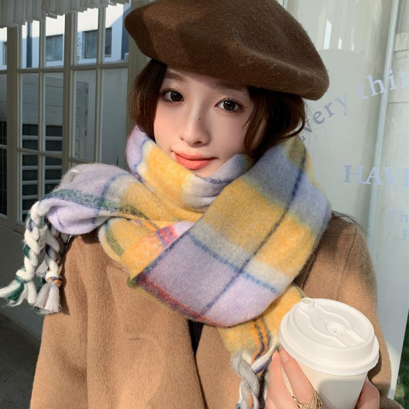 Christmas Scarf Winter Women's High-end Sense New Versatile Student Green Red Scarf Men's New Gift