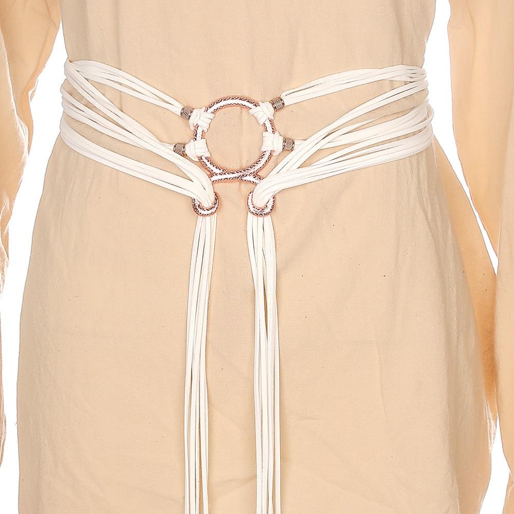 Металлический пояс в скандинавском стиле с длинным узлом из веревки, нерегулярная пряжка на талии, поясная цепочка с крестом тролля, декоративный пояс, шаманский языческий