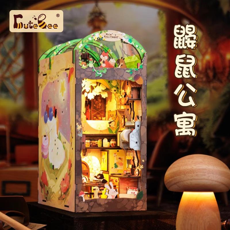 Bookend Diy Hut Assembly Miniature Handmade Model House Three-Dimensional Puzzle Ornament