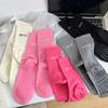 Женские Нескользящие Розовые Носки для Йоги - Средняя Длина Голени, Весенне-Осенний Стиль, Хлопковая Подошва, Высокая Талия, Модные Ins Спортивные Носки.