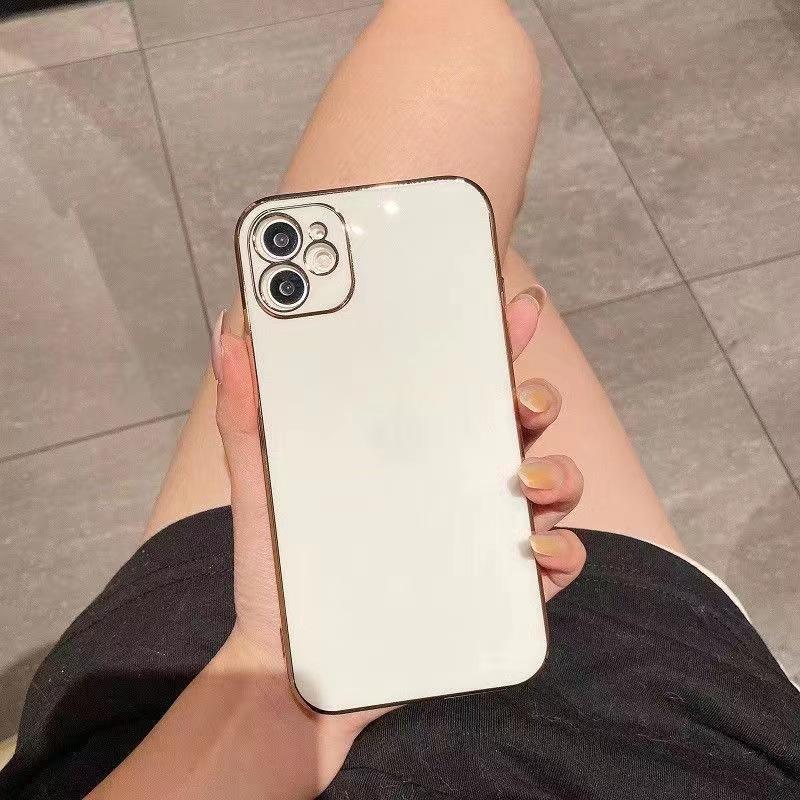 Применимо к чехлу для мобильного телефона iPhone16 12 простой Apple 15Pro противоударный 11 защитный чехол 8 гальванизированный 14 силиконовый мягкий чехол