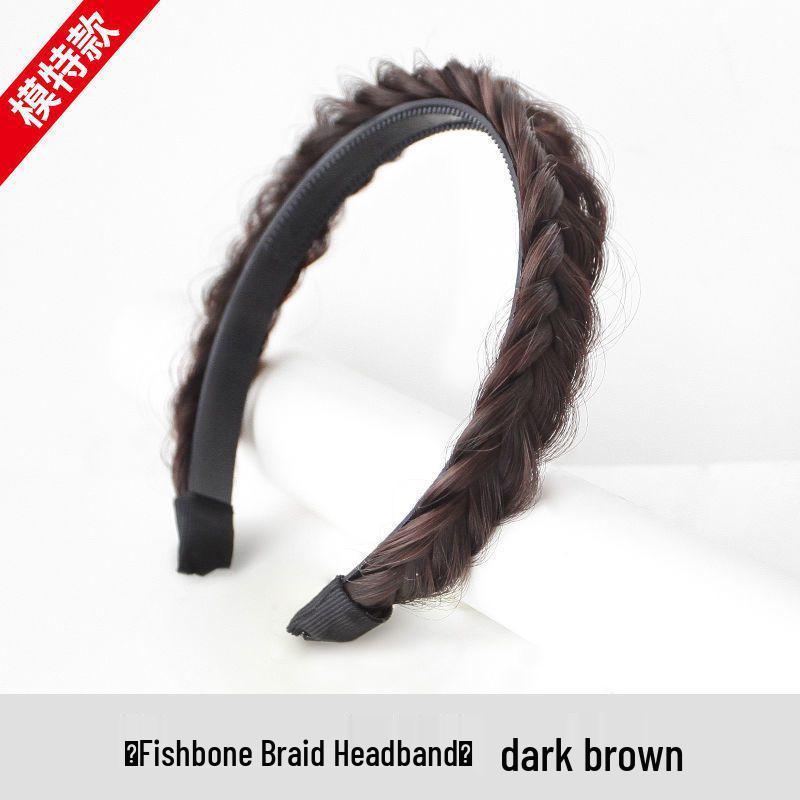 Non-slip Fishbone Braid Wig Headband: Women's Braided Hair Accessory with Teeth