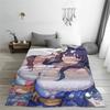 Uma Musume Pretty Derby Одеяло Флис Весна/Осень Многофункциональное Легкое Плед для Дивана Улицы Плюшевое Тонкое Одеяло