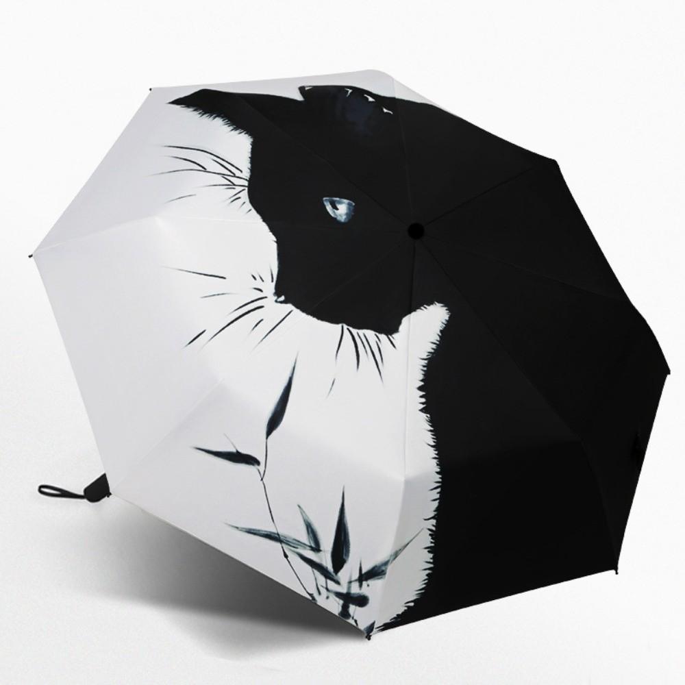 Cartoon Cat Automatic Umbrella Rain or Shine Cat Sun Protection Umbrella  for Women
