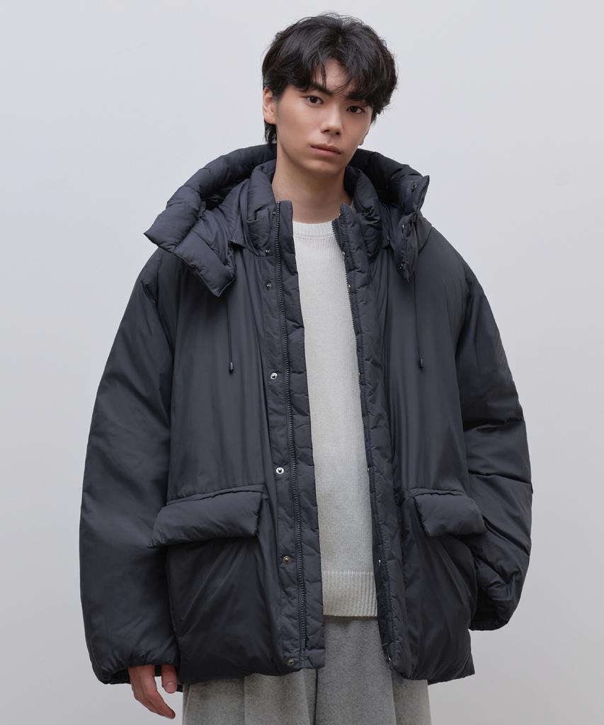 Musinsa Standard Non-Quilted Hooded Padded Jacket [Iron Grey]