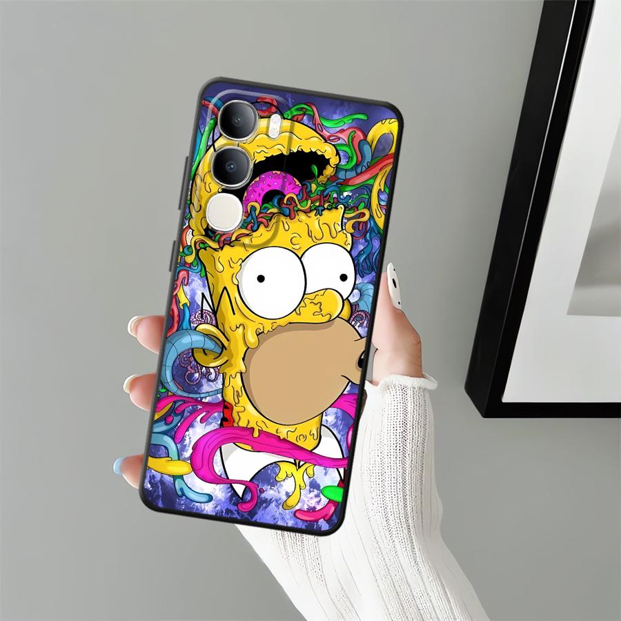 Чехол-бампер Мультяшный S-simpsons для Vivo V21E V23 V25 V30 Y51S Y78 Y71 Y91 V27 Y75 Y81 Y53S V29 Y50 Y95 Y52S Y93