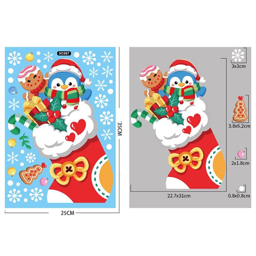 Новогодние наклейки на окна 2024, Рождественская зеркальная наклейка, статическая наклейка, рождественская наклейка, подарки