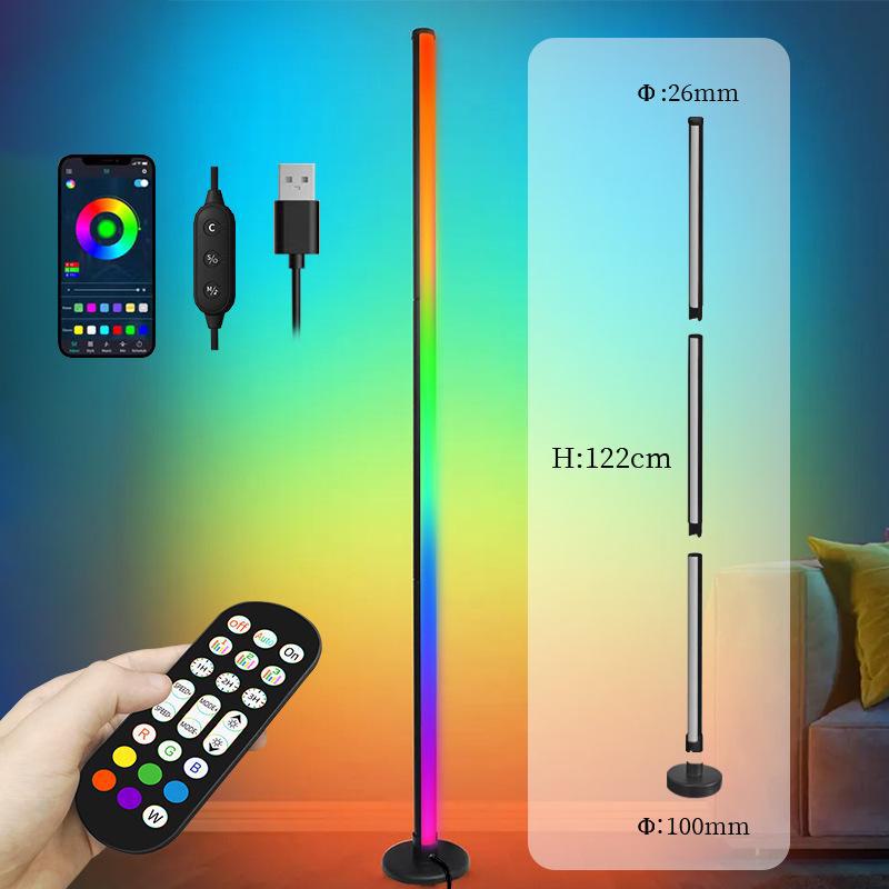 RGB Fantasy Color Corner Floor Lamp with Music Rhythm for Gaming and Living Spaces