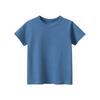Футболка для детей, однотонная, с коротким рукавом, свободный крой, топы-пуловеры для мальчиков и девочек