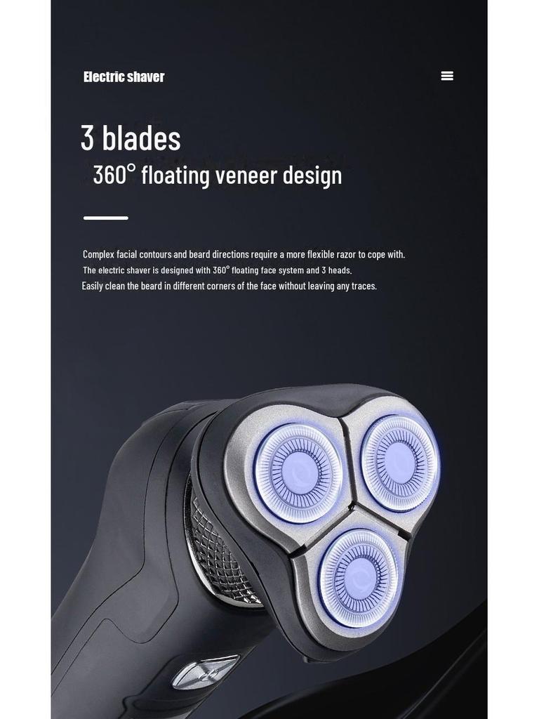 Многофункциональная электробритва: Интеллектуальный ЖК-дисплей, мужская бритва 3 в 1, триммер для носа, моющаяся конструкция