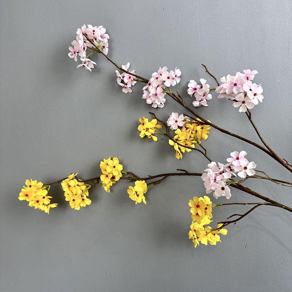 Flexible Silk Pear Blossom 100cm Fake Plants Wedding Birthday Party