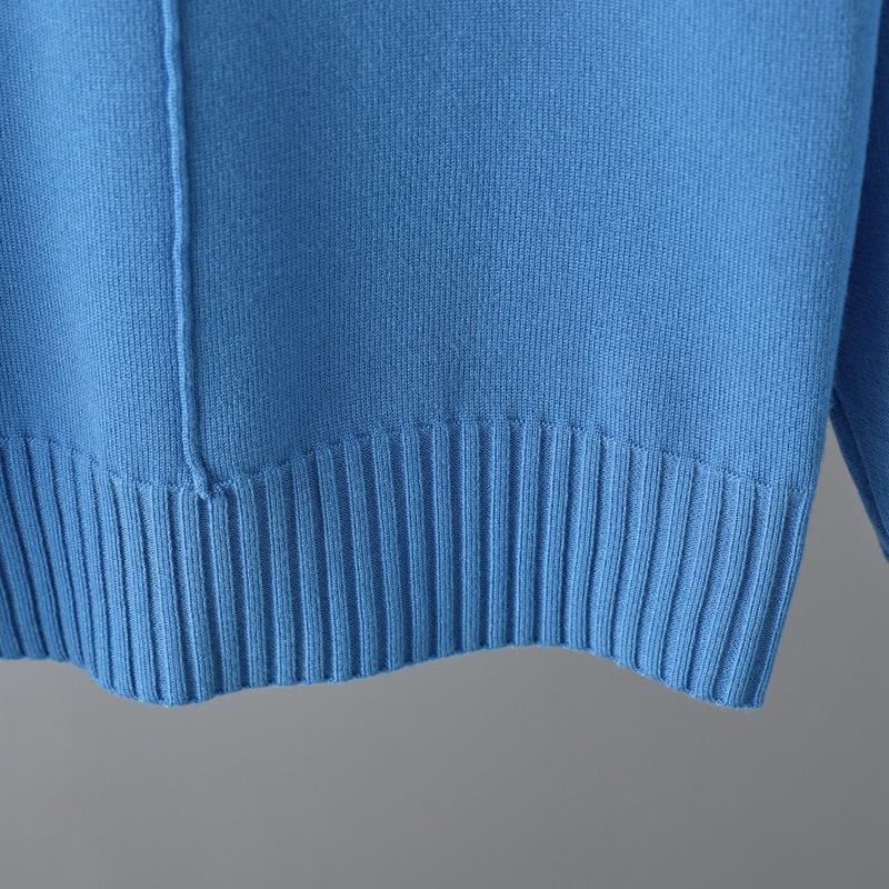 QICED Повседневный и модный осенне-зимний трикотажный комплект из двух предметов с высоким воротом и однотонным свитером