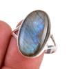 Натуральный Лабрадорит Драгоценный Камень 925 Проба Стерлинговое Серебро Ювелирное Кольцо Размер 10 w3n29