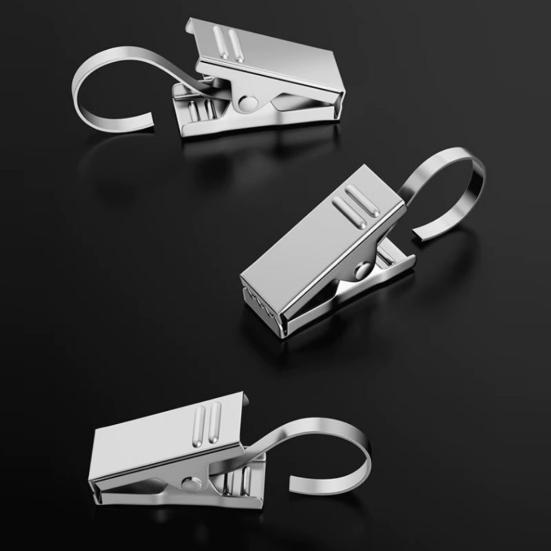 20 шт. Крючки-клипсы из нержавеющей стали, Устойчивые к ржавчине, Устойчивые к атмосферным воздействиям, Многоцелевые, Вешалки для штор, гирлянд, S-образные крючки