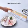 Plastic Wrap Dispenser with Slide Cutter Adjustable 2-In-1 Food Cling Wrap Film