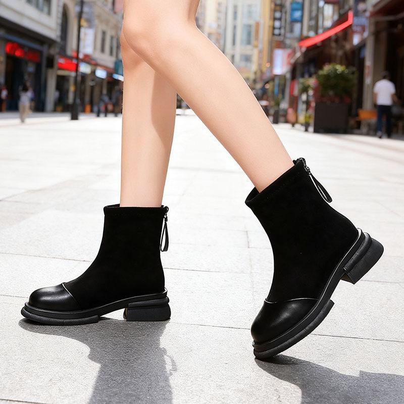 Британские ботинки Мартина детские осень-зима 2025 новые толстый каблук тонкие ботинки французские маленькие тонкие короткие ботинки