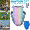 Летний Радужный охлаждающий жилет для собак, быстросъемная горячая одежда для домашних животных, крутая куртка для маленьких, средних и больших аксессуаров для собак