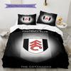 Fulham F.C  Pattern Bedding Quilt Set Quilt Cover Pillowcase Home Decoration Birthday Gift (1 * duvet cover + 2 * pillowcase, without core)