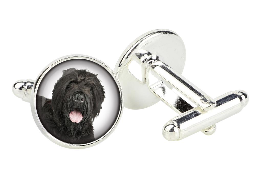 Black Russian Terrier, Chornyi Terrier - cufflinks in a box, handmade jewelry, product of the Art-Dog brand
