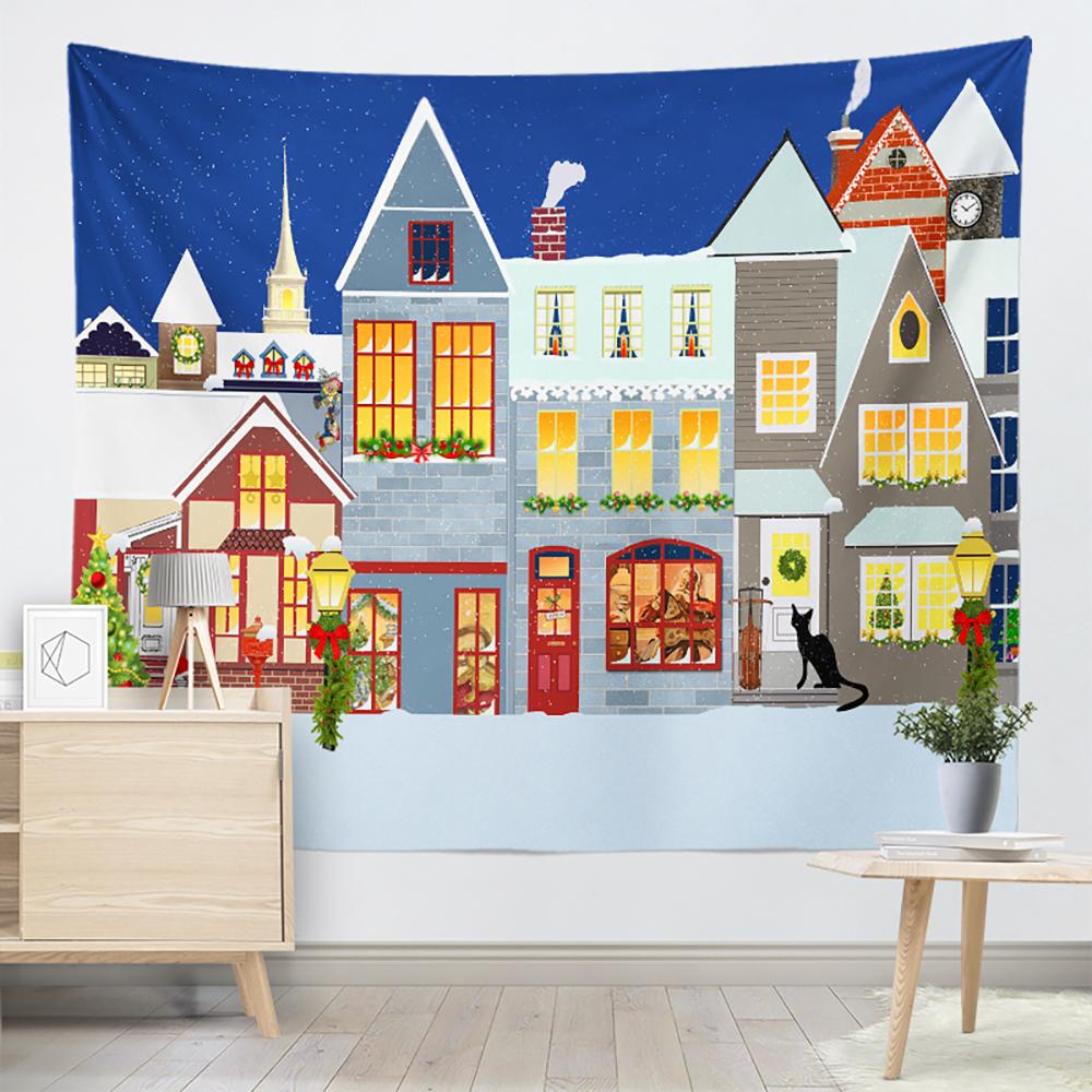 Украшение рождественской елки, гобелен с принтом, домашняя гостиная, спальня, настенный фон, тканевый гобелен