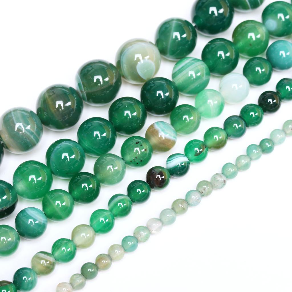 Accessory For Jewelry DIY Stone Stripe Agates Fashion Beads 4/6/8/10/12mm Spacer Beads Mobile Phone Chain 40/30/20/5Pcs Jewelry Making Beads