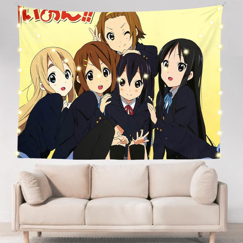 Легкий роман для девочек в общежитии, двухмерное аниме, настенное украшение для спальни, тканевое подвесное одеяло