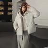 Winter New Women's Splicing Plush Hooded Cotton-padded Clothes Cotton-padded Clothes Fashion Versatile Trend Jacket