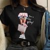 Maycaur Женская модная футболка с принтом Harajuku 90s Ulzzang Черные футболки Повседневная футболка с круглым вырезом и коротким рукавом, Прямая поставка