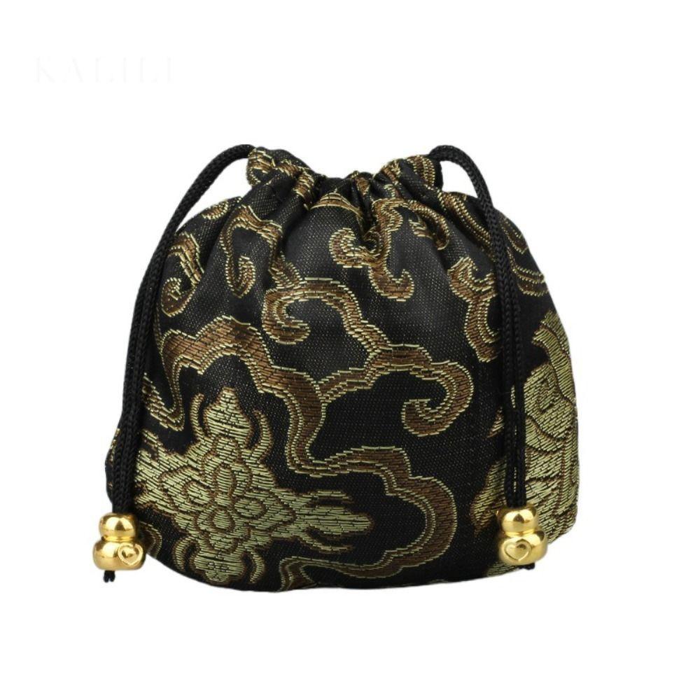 Вышивка на кулиске Женский мешочек для украшений в китайском стиле Мешочек для хранения Футляр для украшений Органайзер для украшений