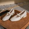 2024 Новые туфли Мэри Джейн с жемчугом, модные повседневные туфли в стиле ретро, простые универсальные туфли с квадратным носком, однотонные туфли для женщин