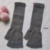 Autumn Winter Warm Knitted Half Finger Gloves Elbow Long Arm Warmers Work Gloves