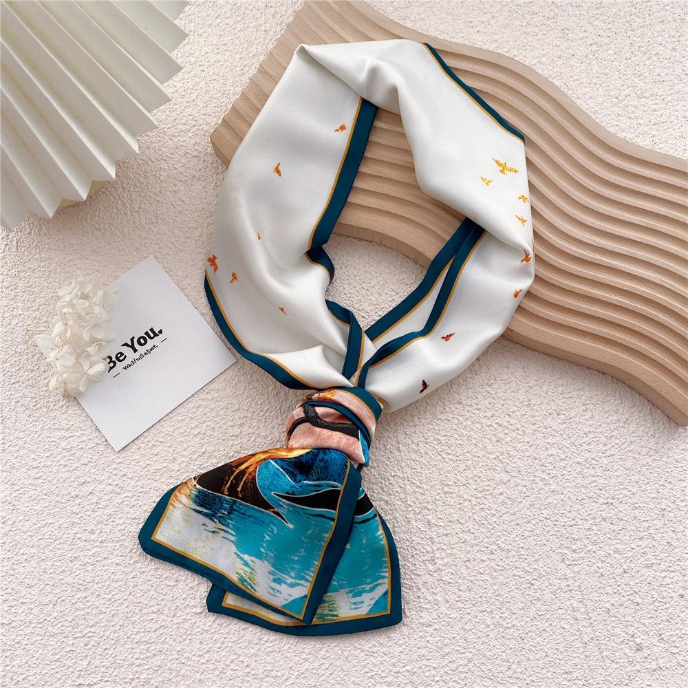 New Scarves Silk Scarves Women'S Spring And Autumn Season Long Decorative Professional Scarves Summer Thin Styles Paired With Shirts Stylish