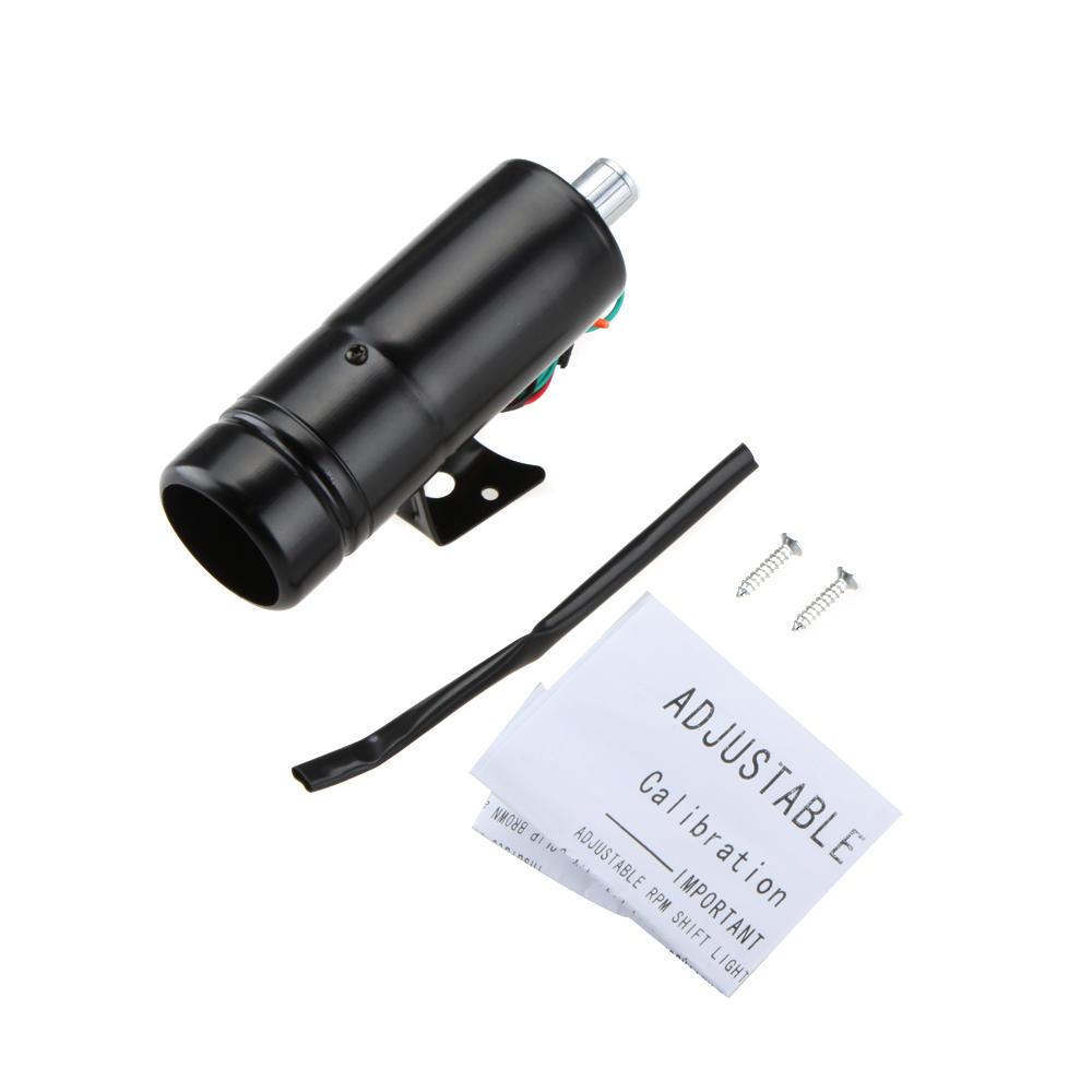 Tachometer Adjustable Tacho Rpm 1k11k Gauge Aluminum Shift Light Bluered Led Light Black Surface