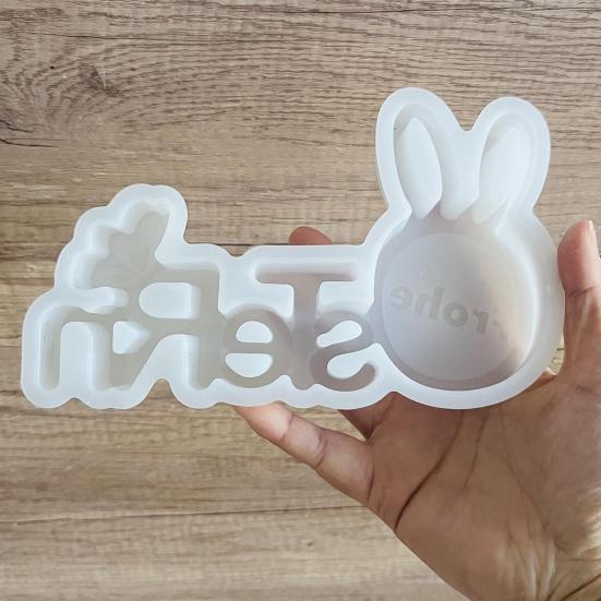 Форма для пасхальной буквы, таблички, стола, своими руками, поделки, форма для изготовления украшений в виде заячьих ушек, пасхальное украшение, литье из эпоксидной смолы, силиконовая форма