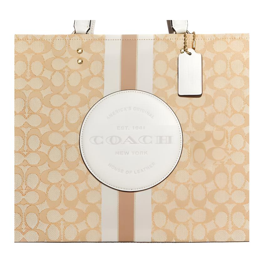 Coach Dempsey 40 Vertical Large Capacity Classic Monogram Jacquard With Exquisite Pebble Leather Shoulder Crossbody Tote Bag C8418-IMDQC